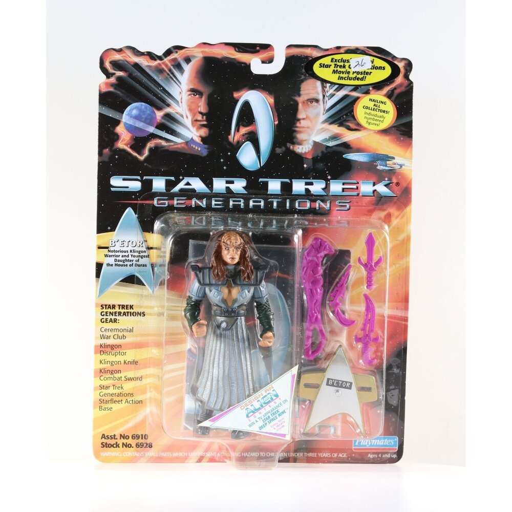 Star Trek Generations B' Etor Notorious Klingon Warrior Action Figure 1994
